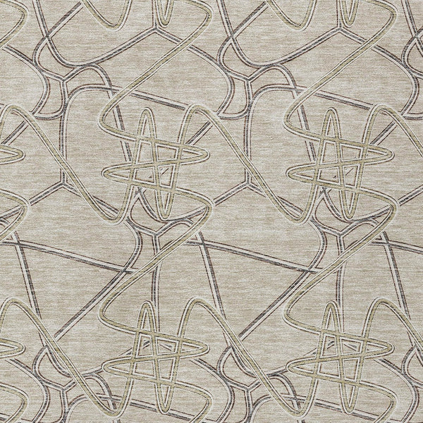 Homeroots 3' Stylish Geometric Washable Area Rug For Indoor And Outdoor Spaces - Durable & Easy To Clean! Beige Polyester 612821