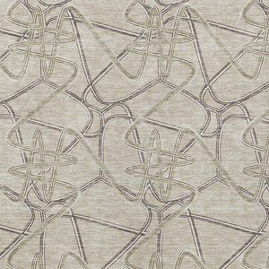 Homeroots 3' Stylish Geometric Washable Area Rug For Indoor And Outdoor Spaces - Durable & Easy To Clean! Beige Polyester 612825