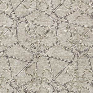 Homeroots 3' Stylish Geometric Washable Area Rug For Indoor And Outdoor Spaces - Durable & Easy To Clean! Beige Polyester 612826