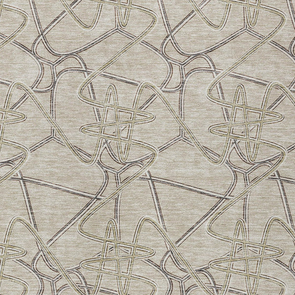 Homeroots 3' Stylish Geometric Washable Area Rug For Indoor And Outdoor Spaces - Durable & Easy To Clean! Beige Polyester 612826