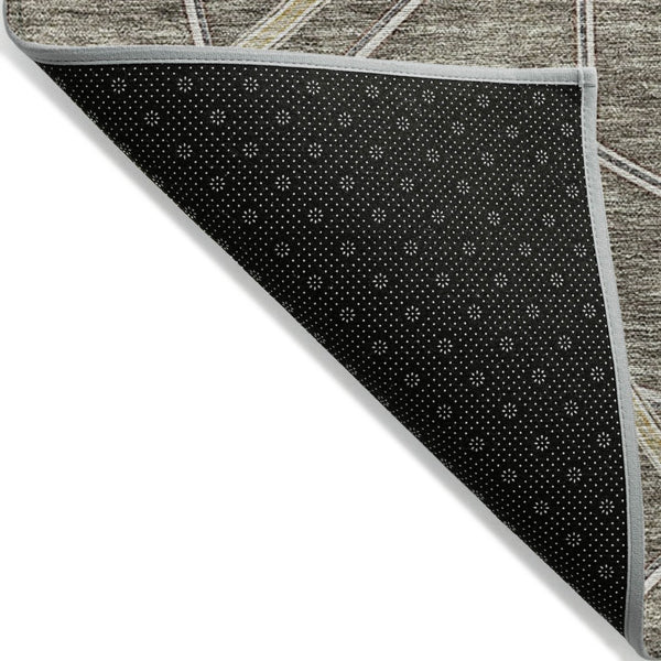 Homeroots 3' Stylish Geometric Washable Area Rug For Indoor And Outdoor Spaces - Durable & Easy To Clean! Taupe Polyester 612827
