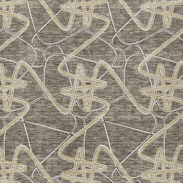 Homeroots 3' Stylish Geometric Washable Area Rug For Indoor And Outdoor Spaces - Durable & Easy To Clean! Taupe Polyester 612827