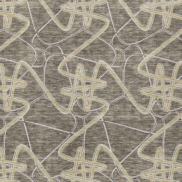 Homeroots 3' Stylish Geometric Washable Area Rug For Indoor And Outdoor Spaces - Durable & Easy To Clean! Taupe Polyester 612828