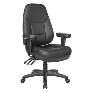 OSP Home Furnishings Professional High Back Ergonomic Office Chair with Lumbar Support and Padded Adjustable Arms Black EC4300-R107