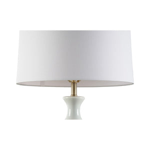 Wildwood Waterspout Double-Gourd Ceramic Table Lamp In Soft Blue Glaze With Off-White Linen Shade, 31" Tall 61283