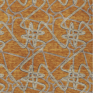 Homeroots 3' Stylish Geometric Washable Area Rug For Indoor And Outdoor Spaces - Durable & Easy To Clean! Terra Cotta Polyester 612834