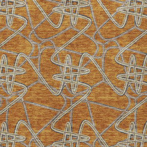 Homeroots 3' Stylish Geometric Washable Area Rug For Indoor And Outdoor Spaces - Durable & Easy To Clean! Terra Cotta Polyester 612836