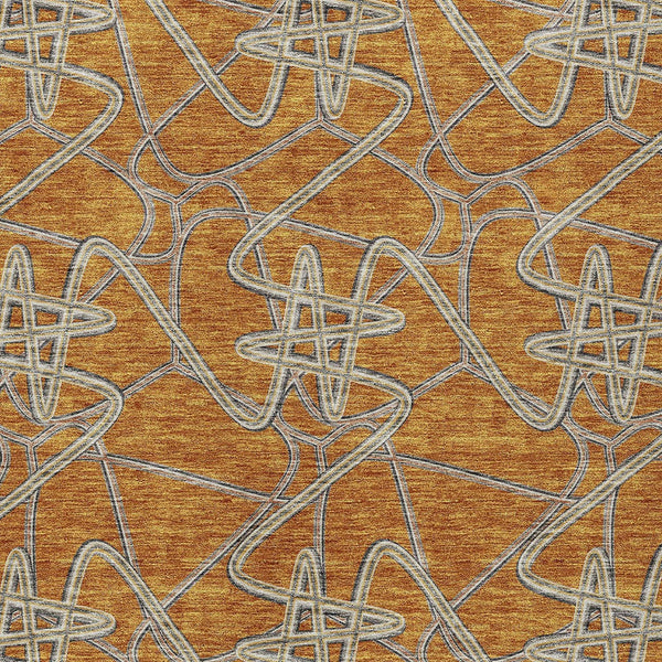 Homeroots 3' Stylish Geometric Washable Area Rug For Indoor And Outdoor Spaces - Durable & Easy To Clean! Terra Cotta Polyester 612836