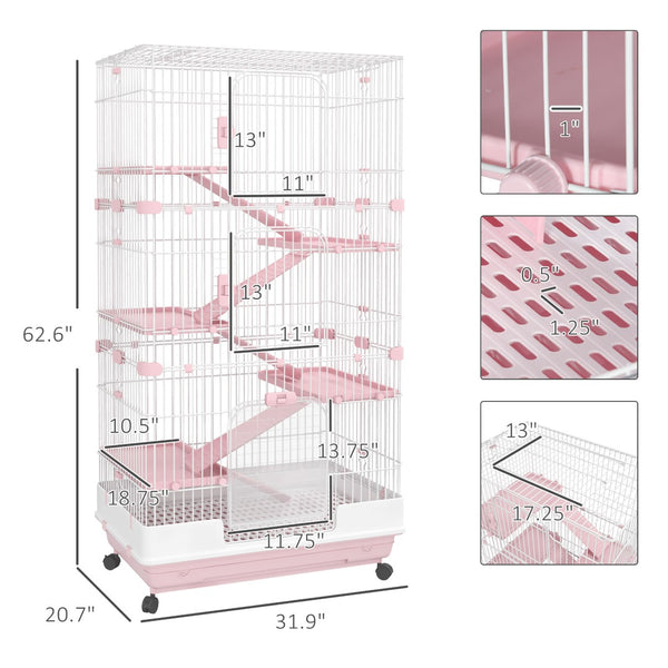 English Elm Rabbit Hutch on Wheels with Dual Access Ramp Platform Slide Out Tray Indoor Habitat T3971P386431