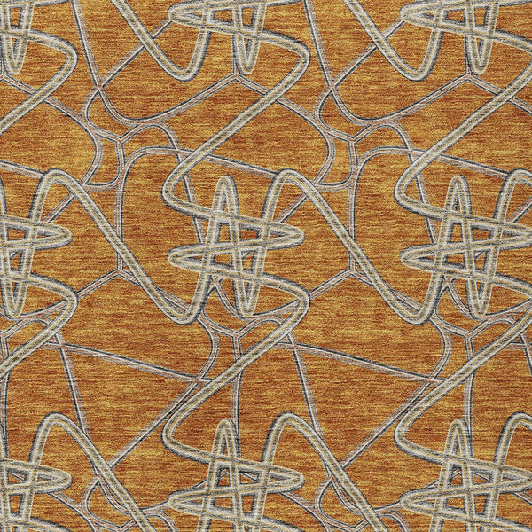 Homeroots 3' Stylish Geometric Washable Area Rug For Indoor And Outdoor Spaces - Durable & Easy To Clean! Terra Cotta Polyester 612838