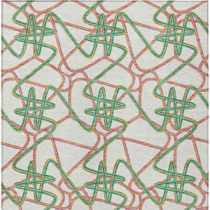 Homeroots 3' Stylish Geometric Washable Area Rug For Indoor And Outdoor Spaces - Durable & Easy To Clean! White Polyester 612839