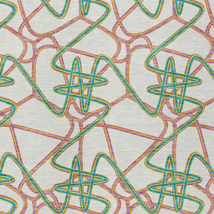 Homeroots 3' Stylish Geometric Washable Area Rug For Indoor And Outdoor Spaces - Durable & Easy To Clean! White Polyester 612840