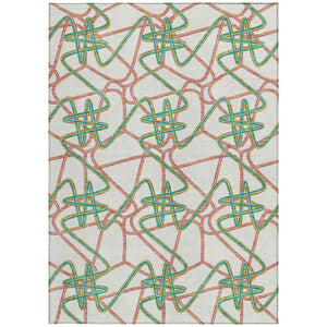 Homeroots 3' Stylish Geometric Washable Area Rug For Indoor And Outdoor Spaces - Durable & Easy To Clean! White Polyester 612842