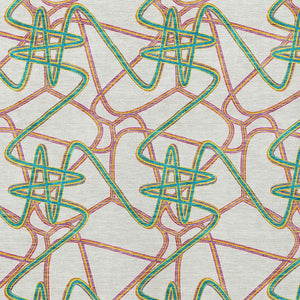 Homeroots 3' Stylish Geometric Washable Area Rug For Indoor And Outdoor Spaces - Durable & Easy To Clean! White Polyester 612843