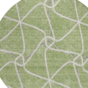 Homeroots 3' X 5' Stylish Geometric Washable Area Rug For Indoor And Outdoor Spaces – Durable & Versatile Sage Polyester 612847