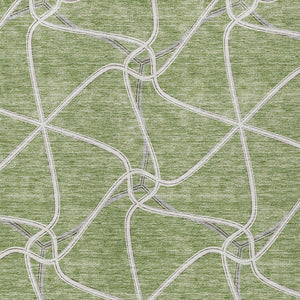 Homeroots 3' X 5' Stylish Geometric Washable Area Rug For Indoor And Outdoor Spaces – Durable & Versatile Sage Polyester 612848