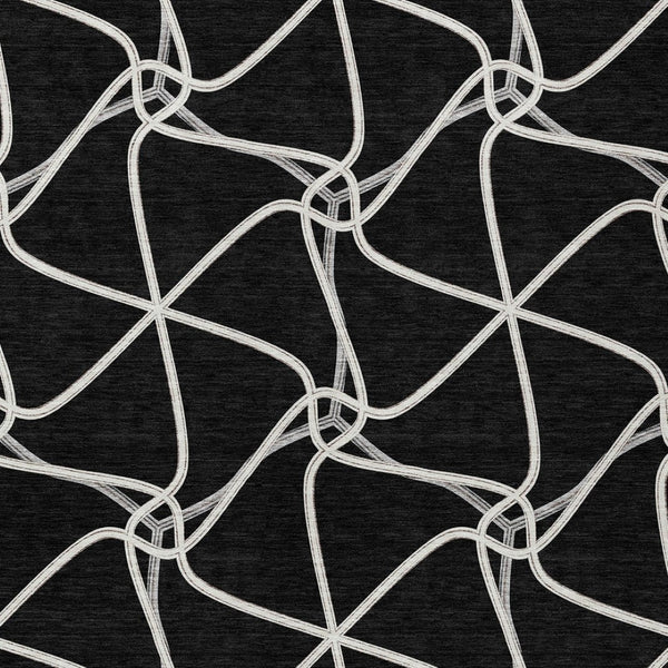 Homeroots 3' X 5' Stylish Geometric Washable Area Rug For Indoor And Outdoor Spaces – Durable & Versatile Black Polyester 612856