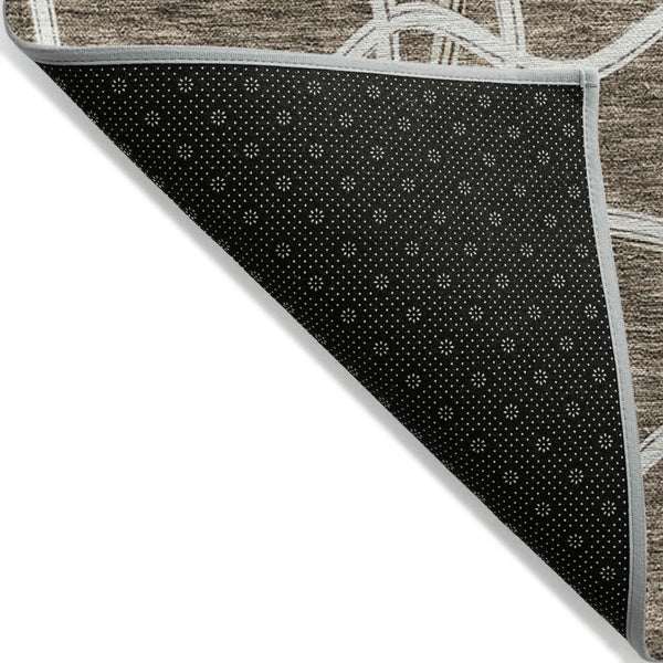 Homeroots 3' X 5' Stylish Geometric Washable Area Rug For Indoor And Outdoor Spaces – Durable & Versatile Brown Polyester 612858