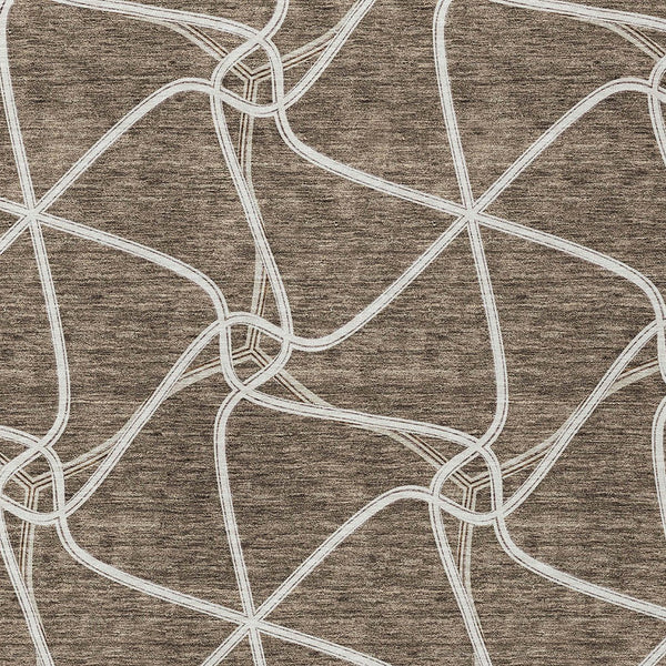 Homeroots 3' X 5' Stylish Geometric Washable Area Rug For Indoor And Outdoor Spaces – Durable & Versatile Brown Polyester 612858