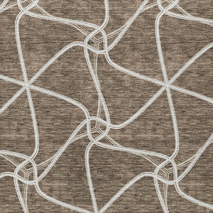 Homeroots 3' X 5' Stylish Geometric Washable Area Rug For Indoor And Outdoor Spaces – Durable & Versatile Brown Polyester 612861