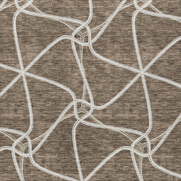 Homeroots 3' X 5' Stylish Geometric Washable Area Rug For Indoor And Outdoor Spaces – Durable & Versatile Brown Polyester 612861