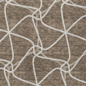 Homeroots 3' X 5' Stylish Geometric Washable Area Rug For Indoor And Outdoor Spaces – Durable & Versatile Brown Polyester 612862