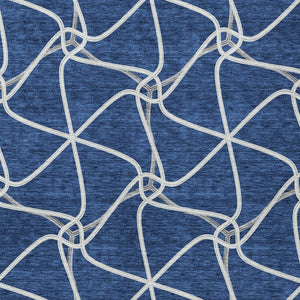 Homeroots 3' X 5' Stylish Geometric Washable Area Rug For Indoor And Outdoor Spaces – Durable & Versatile Blue Polyester 612863