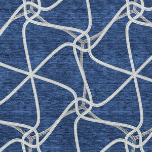Homeroots 3' X 5' Stylish Geometric Washable Area Rug For Indoor And Outdoor Spaces – Durable & Versatile Blue Polyester 612863