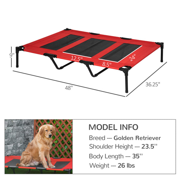 English Elm PawHut Heavy Duty 43" Steel Dog Crate with Wheels, Removable Tray, Top Access & Foldable Bowl Holder Red W2225P217558