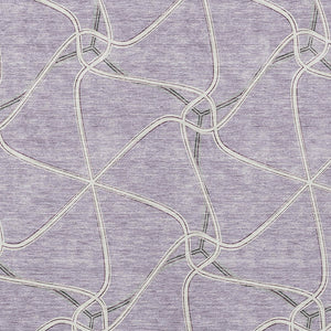 Homeroots 3' X 5' Stylish Geometric Washable Area Rug For Indoor And Outdoor Spaces – Durable & Versatile Lavender Polyester 612881