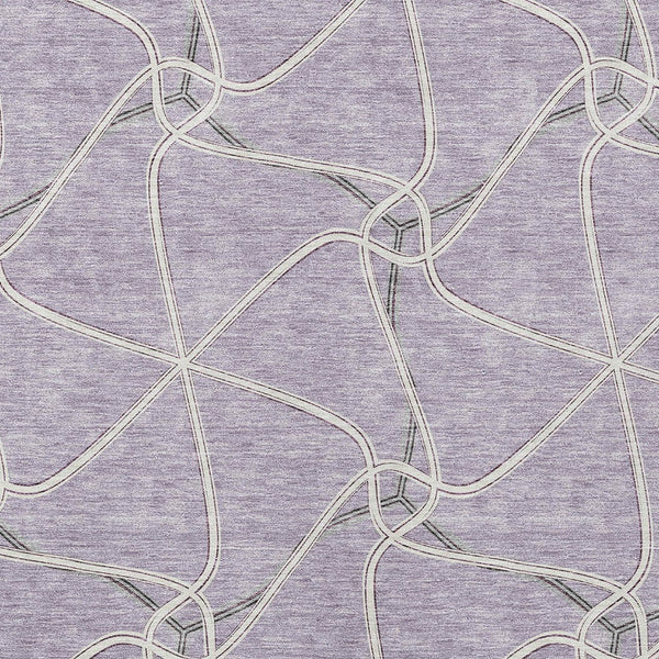 Homeroots 3' X 5' Stylish Geometric Washable Area Rug For Indoor And Outdoor Spaces – Durable & Versatile Lavender Polyester 612881