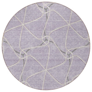Homeroots 3' X 5' Stylish Geometric Washable Area Rug For Indoor And Outdoor Spaces – Durable & Versatile Lavender Polyester 612883