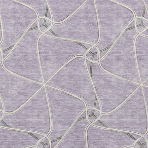 Homeroots 3' X 5' Stylish Geometric Washable Area Rug For Indoor And Outdoor Spaces – Durable & Versatile Lavender Polyester 612885