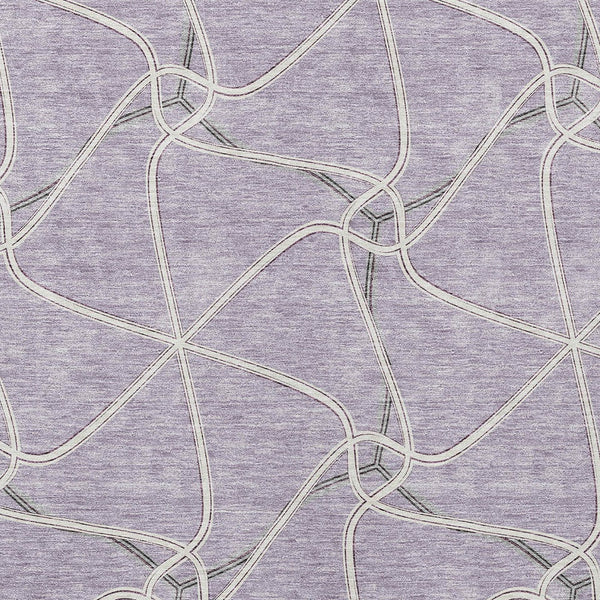 Homeroots 3' X 5' Stylish Geometric Washable Area Rug For Indoor And Outdoor Spaces – Durable & Versatile Lavender Polyester 612885