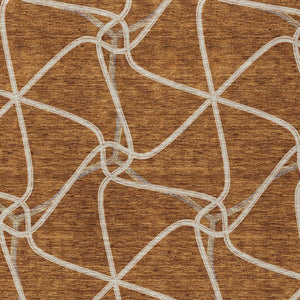 Homeroots 3' X 5' Stylish Geometric Washable Area Rug For Indoor And Outdoor Spaces – Durable & Versatile Orange Polyester 612897