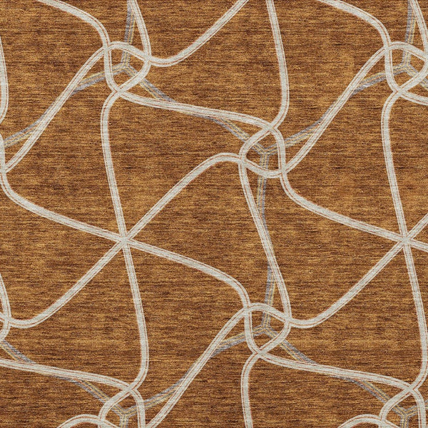 Homeroots 3' X 5' Stylish Geometric Washable Area Rug For Indoor And Outdoor Spaces – Durable & Versatile Orange Polyester 612898