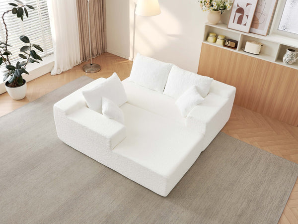 English Elm 104" Modular Cloud Sectional Chenille Sofa with Deep Seats for Modern Living Rooms W1359S00019