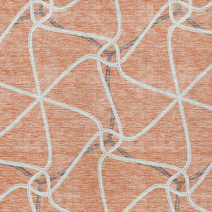 Homeroots 3' X 5' Stylish Geometric Washable Area Rug For Indoor And Outdoor Spaces – Durable & Versatile Salmon Polyester 612900