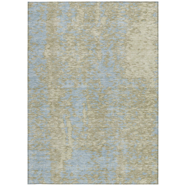 Homeroots 3' Abstract Washable Indoor Outdoor Rug - Durable, Stain Resistant, Versatile For Any Space! Beige Polyester 612911