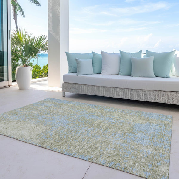 Homeroots 3' Abstract Washable Indoor Outdoor Rug - Durable, Stain Resistant, Versatile For Any Space! Beige Polyester 612911