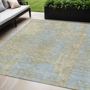 Homeroots 3' Abstract Washable Indoor Outdoor Rug - Durable, Stain Resistant, Versatile For Any Space! Beige Polyester 612912
