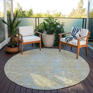 Homeroots 3' Abstract Washable Indoor Outdoor Rug - Durable, Stain Resistant, Versatile For Any Space! Beige Polyester 612913