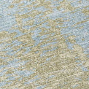 Homeroots 3' Abstract Washable Indoor Outdoor Rug - Durable, Stain Resistant, Versatile For Any Space! Beige Polyester 612913