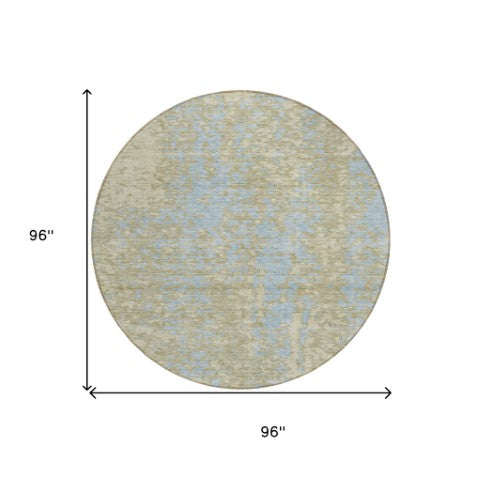 Homeroots 3' Abstract Washable Indoor Outdoor Rug - Durable, Stain Resistant, Versatile For Any Space! Beige Polyester 612913