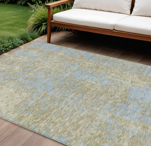 Homeroots 3' Abstract Washable Indoor Outdoor Rug - Durable, Stain Resistant, Versatile For Any Space! Beige Polyester 612914