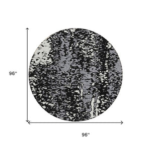 Homeroots 3' Abstract Washable Indoor Outdoor Rug - Durable, Stain Resistant, Versatile For Any Space! Black Polyester 612919