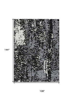 Homeroots 3' Abstract Washable Indoor Outdoor Rug - Durable, Stain Resistant, Versatile For Any Space! Black Polyester 612921