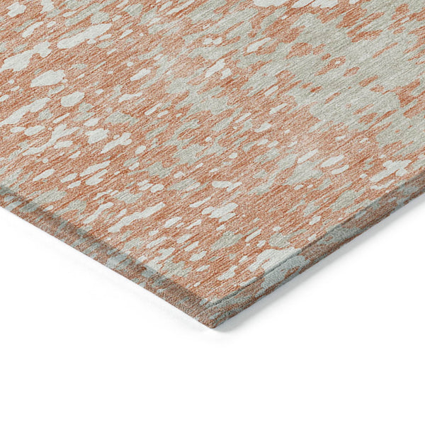Homeroots 3' Abstract Washable Indoor Outdoor Rug - Durable, Stain Resistant, Versatile For Any Space! Coral Polyester 612923