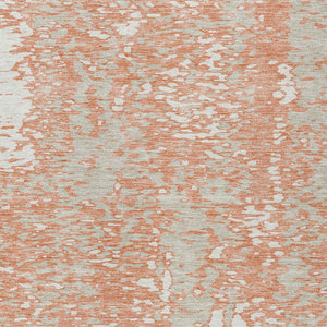 Homeroots 3' Abstract Washable Indoor Outdoor Rug - Durable, Stain Resistant, Versatile For Any Space! Coral Polyester 612923