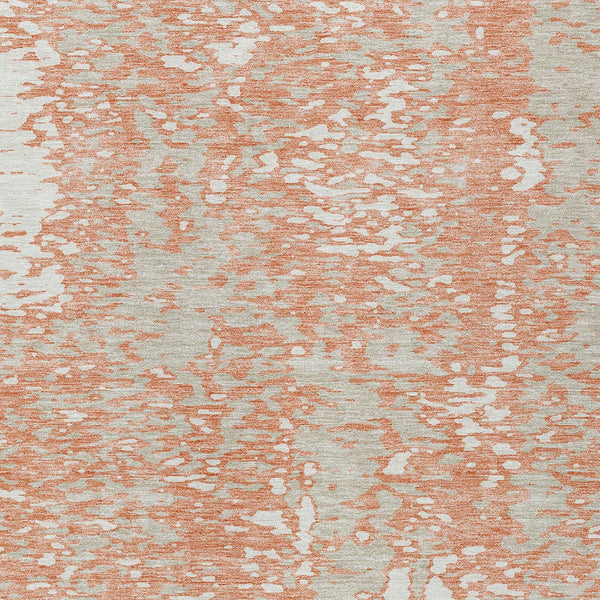 Homeroots 3' Abstract Washable Indoor Outdoor Rug - Durable, Stain Resistant, Versatile For Any Space! Coral Polyester 612923